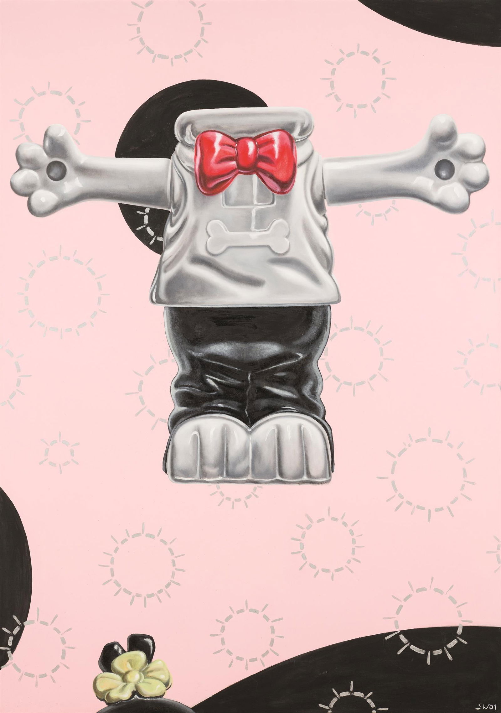 Sebastian Weissenbacher: Wundervolle Ikonographie: Sebastian Weissenbacher Wundervolle Ikonographie 2001 Acryl auf Baumwollmolino; ungerahmt 170 x 120 cm Rückseitig bezeichnet, datiert und signiert: "Wundervolle Ikonographie", 2001, Sebastian