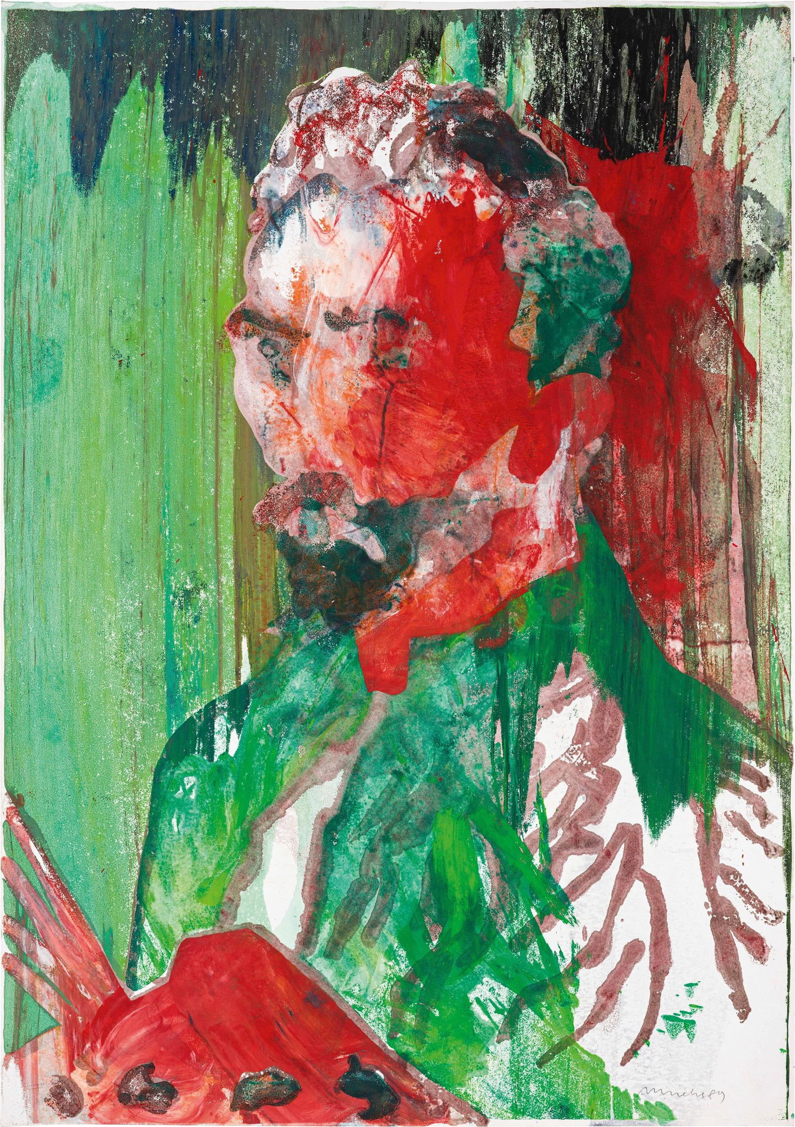 Otto Muehl: Vincent: Otto Muehl Vincent 1989 Unikat-Siebdruck; ungerahmt 122 x 86 cm Handschriftlich signiert und datiert rechts unten: Muehl, 89 Privatbesitz, Deutschland Otto Muehl Vincent 1989 unique silkscreen