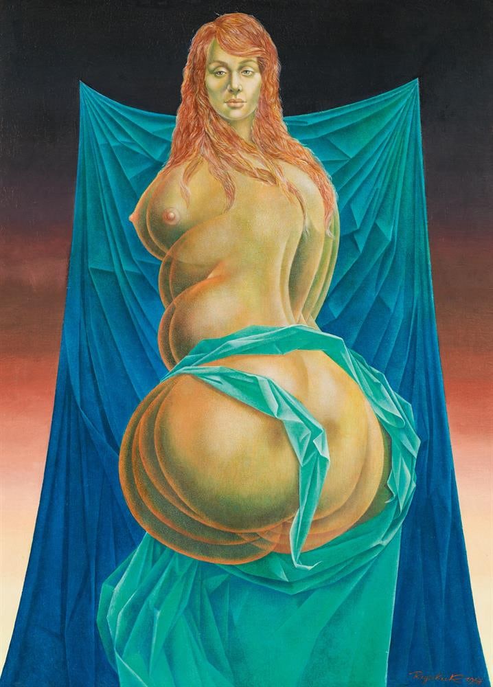 Kurt Regschek: Fetische: Kurt Regschek Fetische 1967 Öl, Mischtechnik auf Hartfaserplatte; gerahmt 73,5 x 53,5 (Rahmen-Ausschn.) Signiert und datiert rechts unten: Regschek, 1967 2010 Auktionshaus im Kinsky, Wien (79.