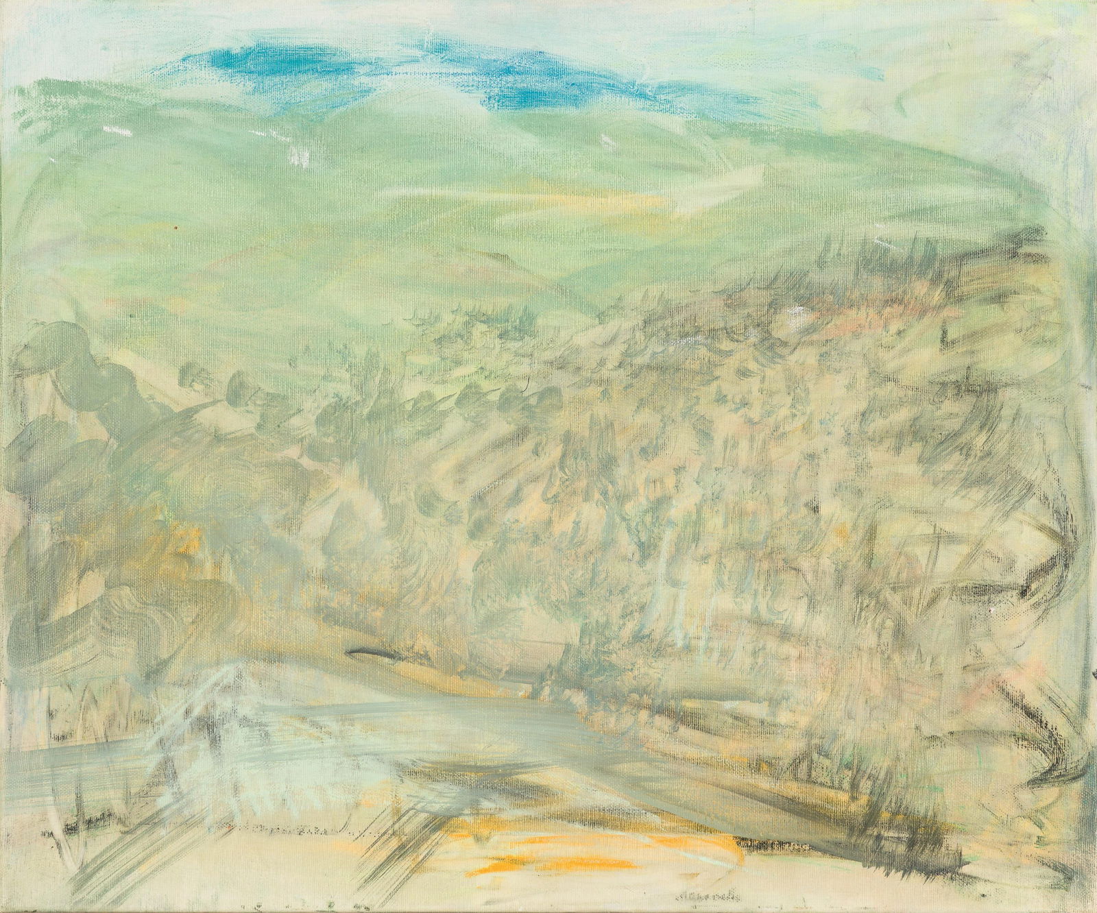 Siegfried Anzinger: Forci: Siegfried Anzinger Forci 1999 Öl auf Leinwand; gerahmt 50 x 59,5 cm Rückseitig signiert, datiert und bezeichnet: Anzinger, 99, Forci österreichischer Privatbesitz Siegfried Anzinger