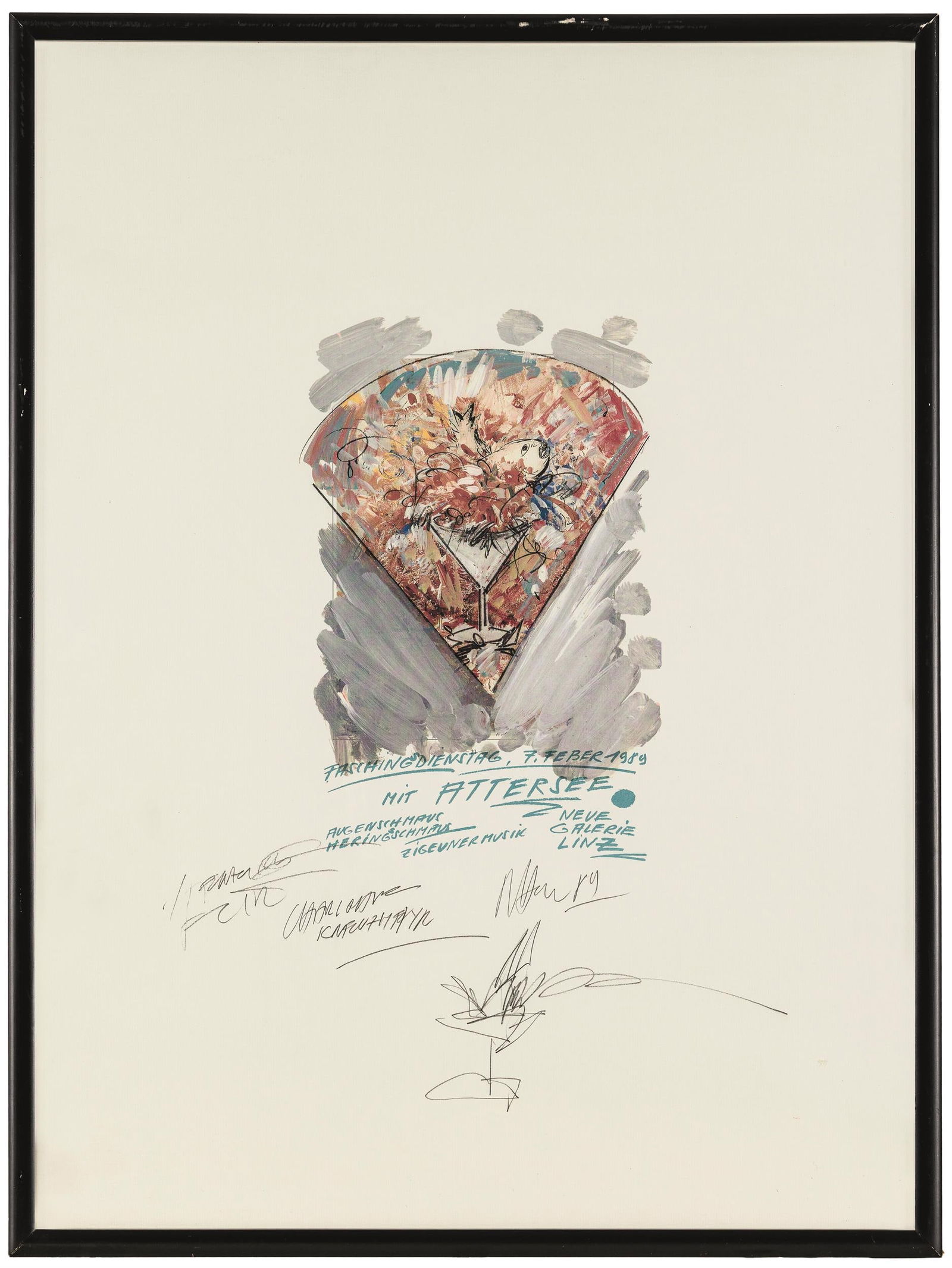 Christian Ludwig Attersee: o.T. (Faschingsdienstag, 7. Februar 1989 mit Attersee, Neue Galerie Linz) - 2