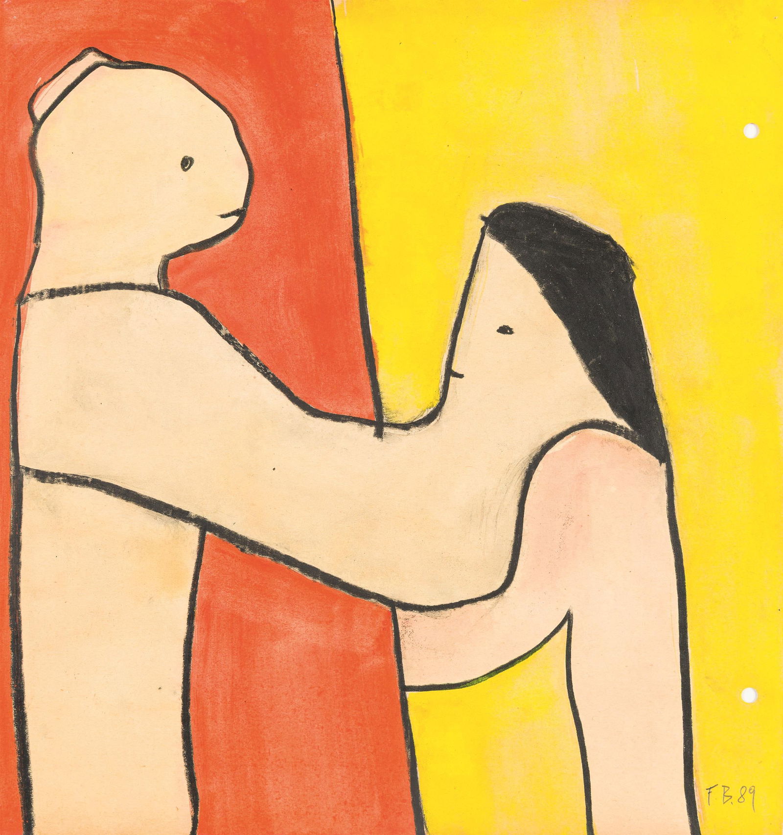 Franz Blaas: o.T.: Franz Blaas o.T. 1989 Mischtechnik auf Papier; ungerahmt 29,4 x 27,5 cm Monogrammiert und datiert rechts unten: F.B., 89 Rückseitig signiert und datiert: Franz Blaas, 89 Privatsammlung, Wien Fran