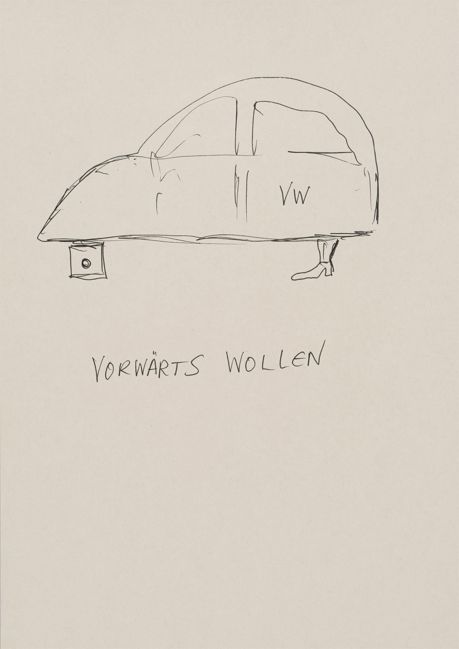 Günter Brus: Vorwärts wollen: Günter Brus Vorwärts wollen Tusche auf Papier; ungerahmt 29,7 x 21 cm Bezeichnet mittig: Vorwärts wollen Sammlung Just Die Zeichnung entstand im Zeitraum Ende 1999 bis 2004. Eine