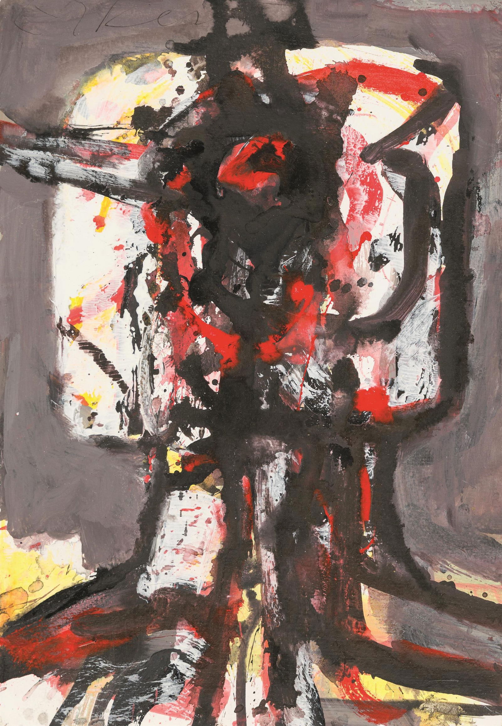 Walter Eckert: o.T. (Kopf): Walter Eckert o.T. (Kopf) Mischtechnik auf Papier; gerahmt 29,7 x 20,7 cm Signiert links oben: Eckert österreichischer Privatbesitz Walter Eckert Untitled (head) mixed media on paper; framed 29.7