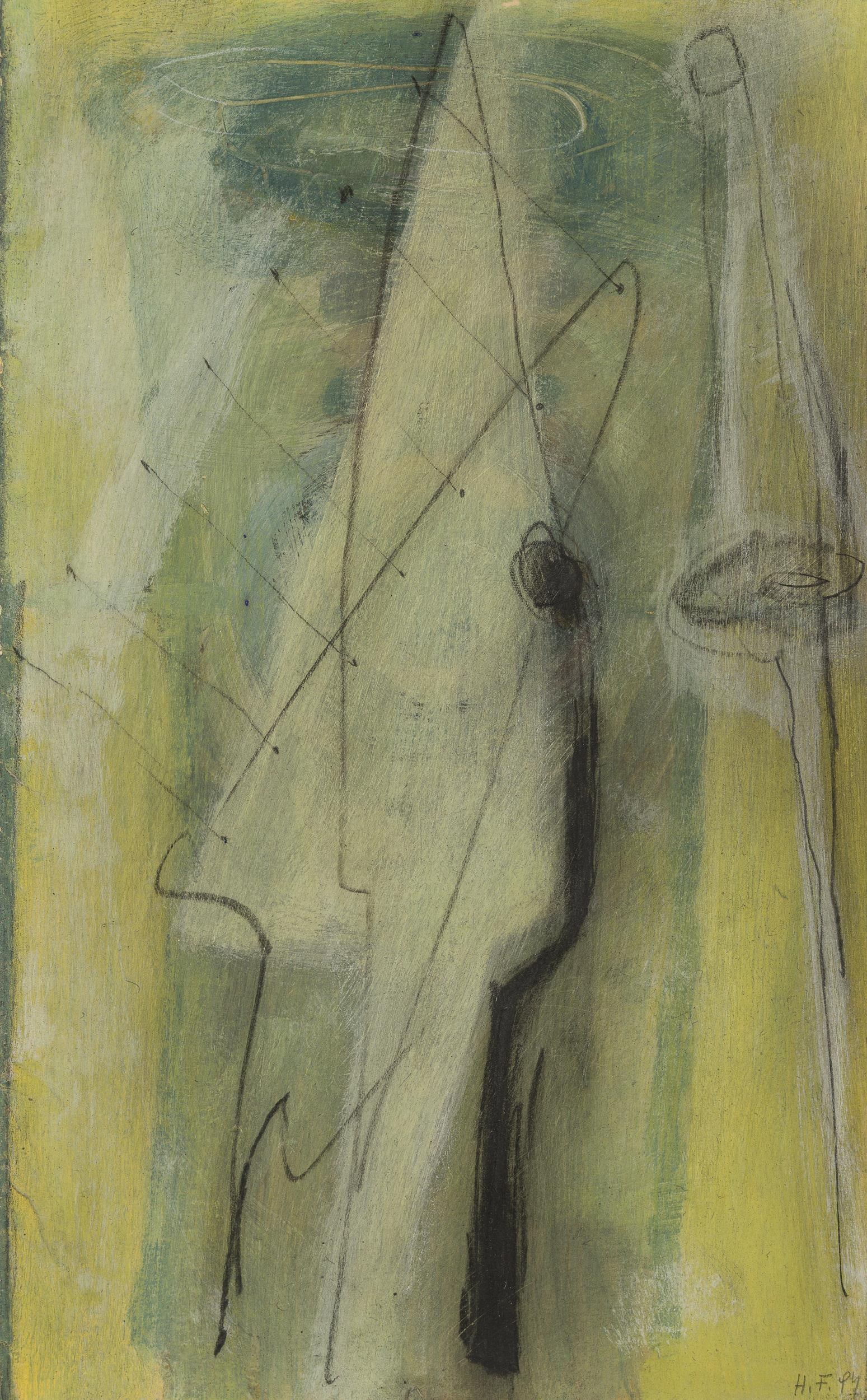 Herbert Fritsch: o.T.: Herbert Fritsch o.T. 1994 Mischtechnik auf Papier; gerahmt 33 x 20,5 cm Monogrammiert und datiert rechts unten: H.F., 94 österreichischer Privatbesitz Herbert Fritsch Untitled 1994 mixed media on