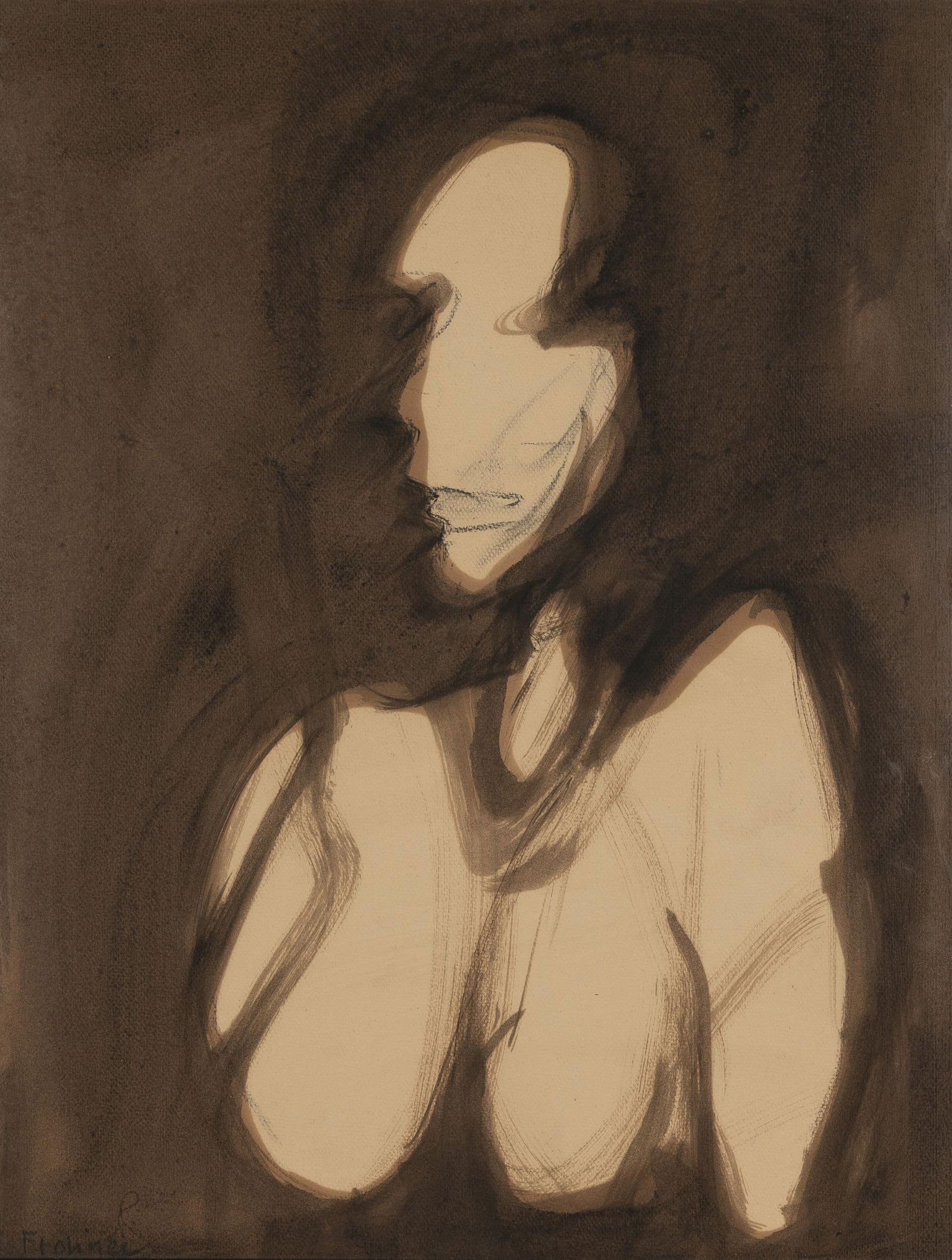 Adolf Frohner: o.T.: Adolf Frohner o.T. Mischtechnik auf Papier; gerahmt 63,5 x 49 cm (Rahmen-Ausschn.) Signiert links unten: Frohner österreichischer Privatbesitz Adolf Frohner Untitled mixed media on paper; framed