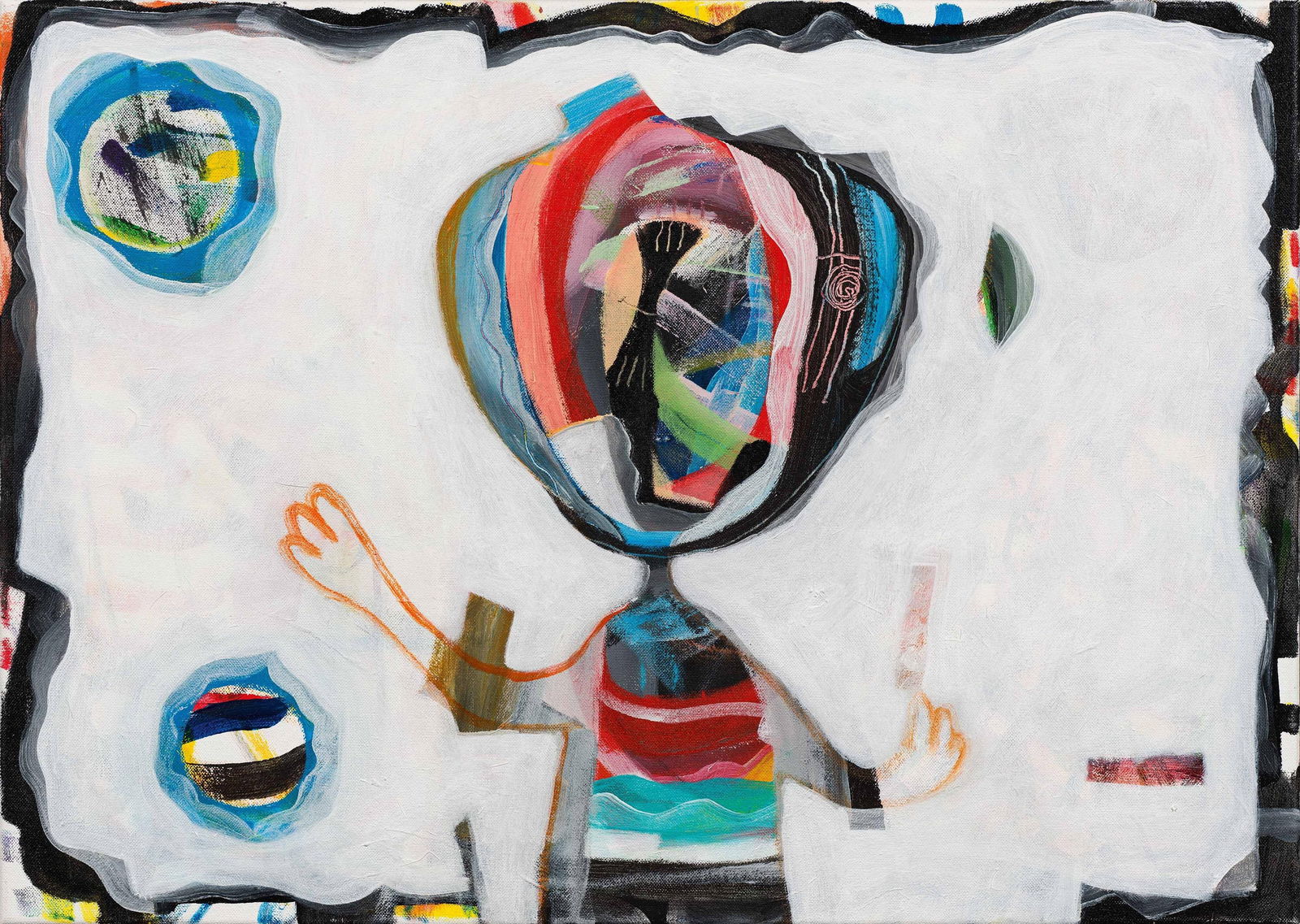 Anselm Glück: Ich meine was ich tu: Anselm Glück Ich meine was ich tu 2005/2006 Öl auf Leinwand; ungerahmt 50 x 70 cm Rückseitig bezeichnet, signiert und datiert: Ich meine was ich tu, Anselm, 2005, übermalt 2006