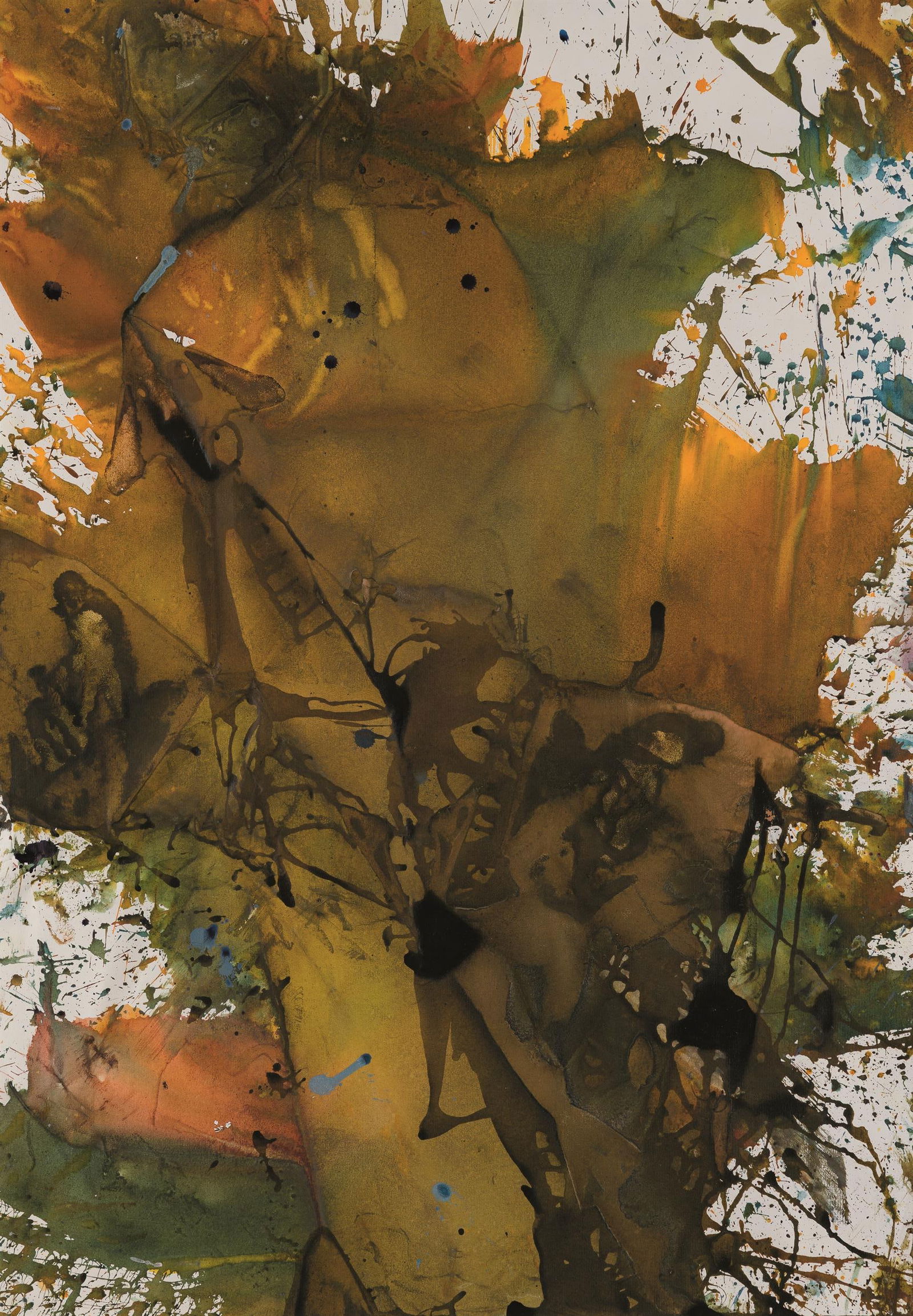 Franz Grabmayr: o.T. (Tanzblatt): Franz Grabmayr o.T. (Tanzblatt) Mischtechnik auf Büttenpapier; gerahmt 99 x 68,5 cm Kunsthandel Runge, Linz; seither österreichischer Privatbesitz Franz Grabmayr Untitled (Tanzblatt) mixed m