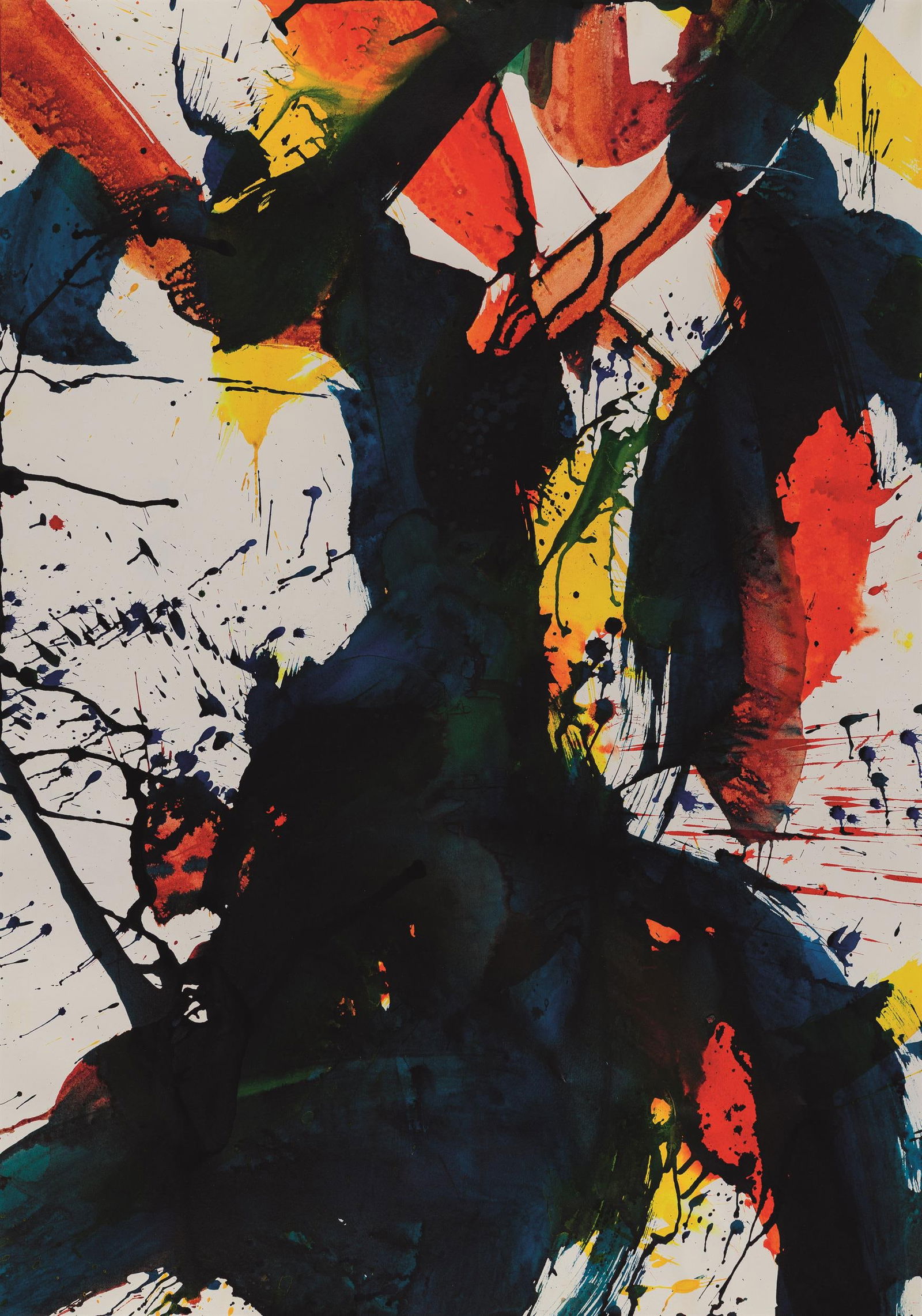 Franz Grabmayr: o.T. (Tanzblatt): Franz Grabmayr o.T. (Tanzblatt) Mischtechnik auf Büttenpapier; gerahmt 99 x 68,5 cm Kunsthandel Runge, Linz; seither österreichischer Privatbesitz Franz Grabmayr Untitled (Tanzblatt) mixed m