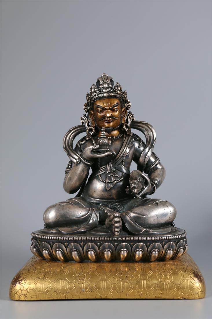 A GILT SILVER VAISRAVANA BUDDHA STATUE (1 of 9)