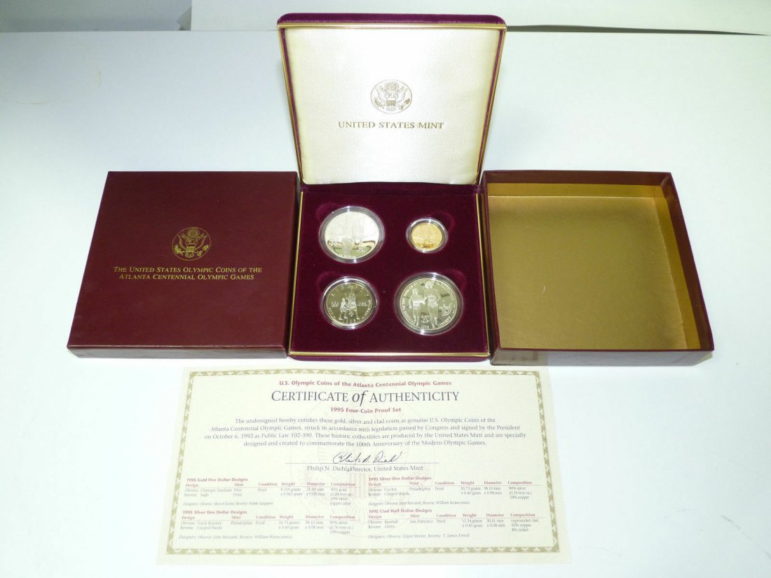 1995 US Proof Commemorative 4 Coin Set Atlanta Olympics (1 of 2)