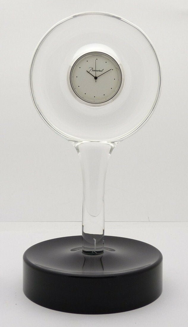Baccarat France Crystal Table Desk Hypnos Clock: Baccarat France Crystal Table Desk Hypnos Clock. Circa 1970s. About 7.5"H.