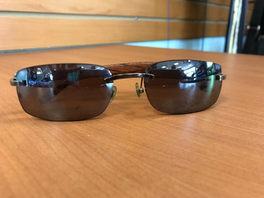 Cartier Zanzibar Sunglasses Brown Platinum Finish: Cartier Zanzibar Sunglasses Brown Lenses Platinum Finish. Made in France. Model 140b 3592706 18. In house shipping to continental US $15.