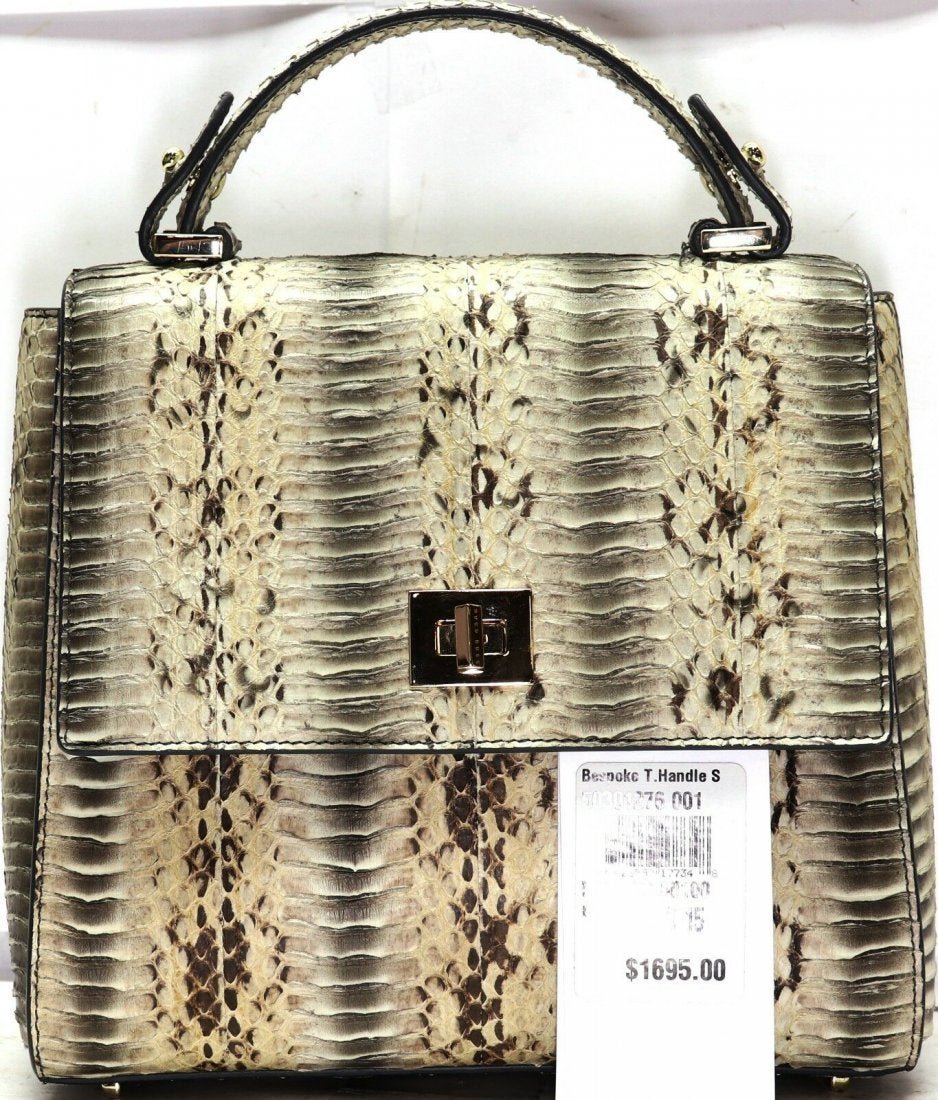 HUGO BOSS Snakeskin BESPOKE Bag: HUGO BOSS Snakeskin BESPOKE Bag. Size: 8"L x 8"H x 3.5"D. Made in Italy. Original price $1,695. In house shipping to continental US $35.