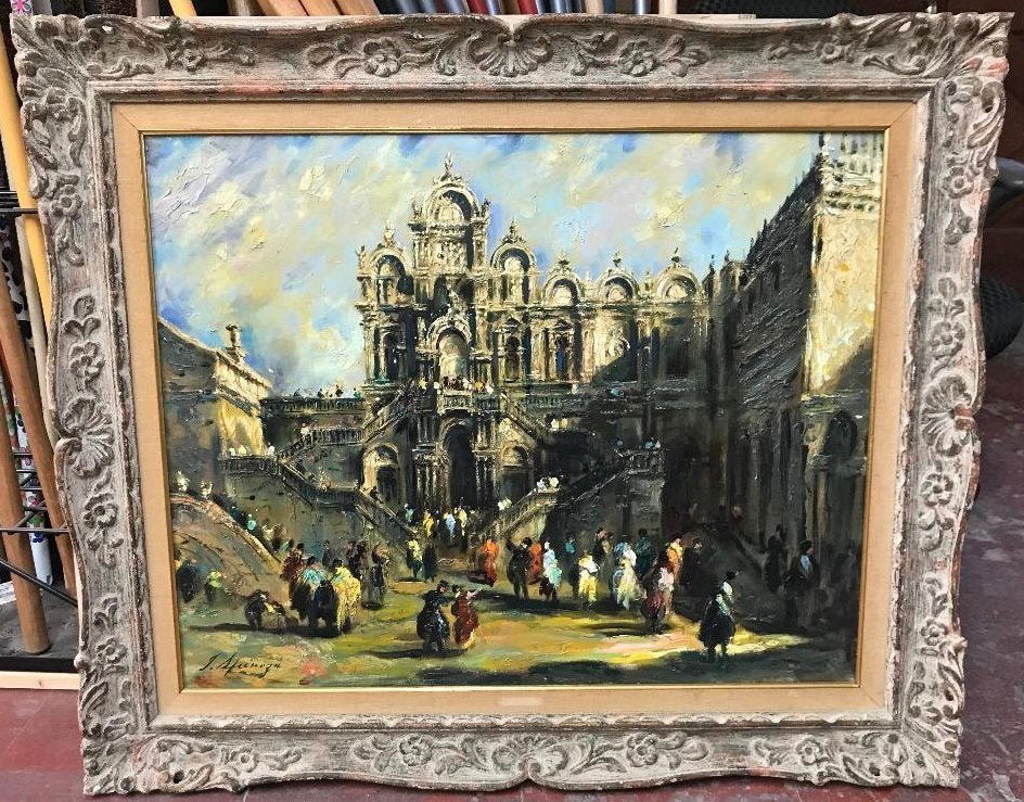 European School Oil Painting on Canvas Artist Signed (1 of 12)