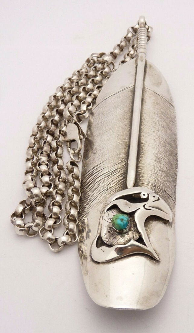 Vintage Navajo 925 Sterling Silver & Turquoise Necklace (1 of 6)
