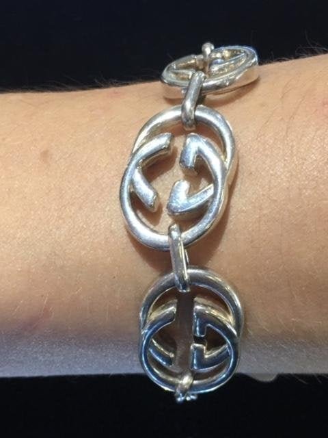 GUCCI Sterling Silver Classic GG Bracelet (1 of 4)