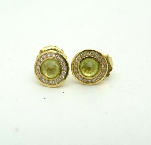 Ippolita 18K Yellow Gold Topaz Diamond Stud Earrings (1 of 4)