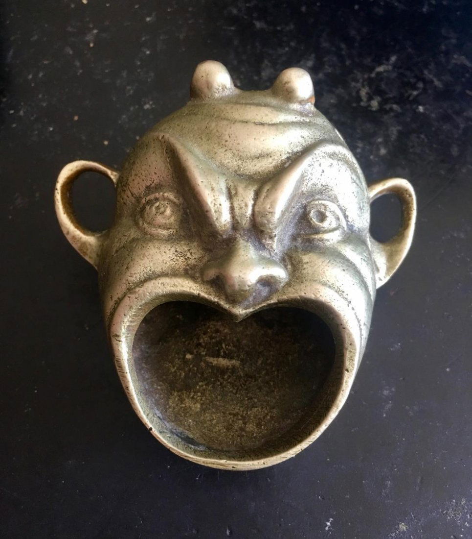 Antique Bronze Devil Face Paperweight Sculpture Dec 14, 2019 Miami