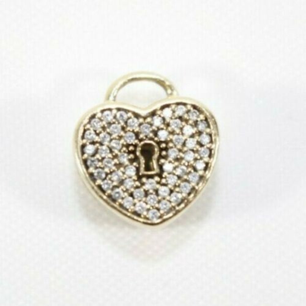 Pandora 14ct Gold Heart Lock Charm Pendant 585: Pandora 14ct Gold Heart Lock Charm Pendant. Weight - 1.7dwt / 2.7g. In house shipping to continental US $15.