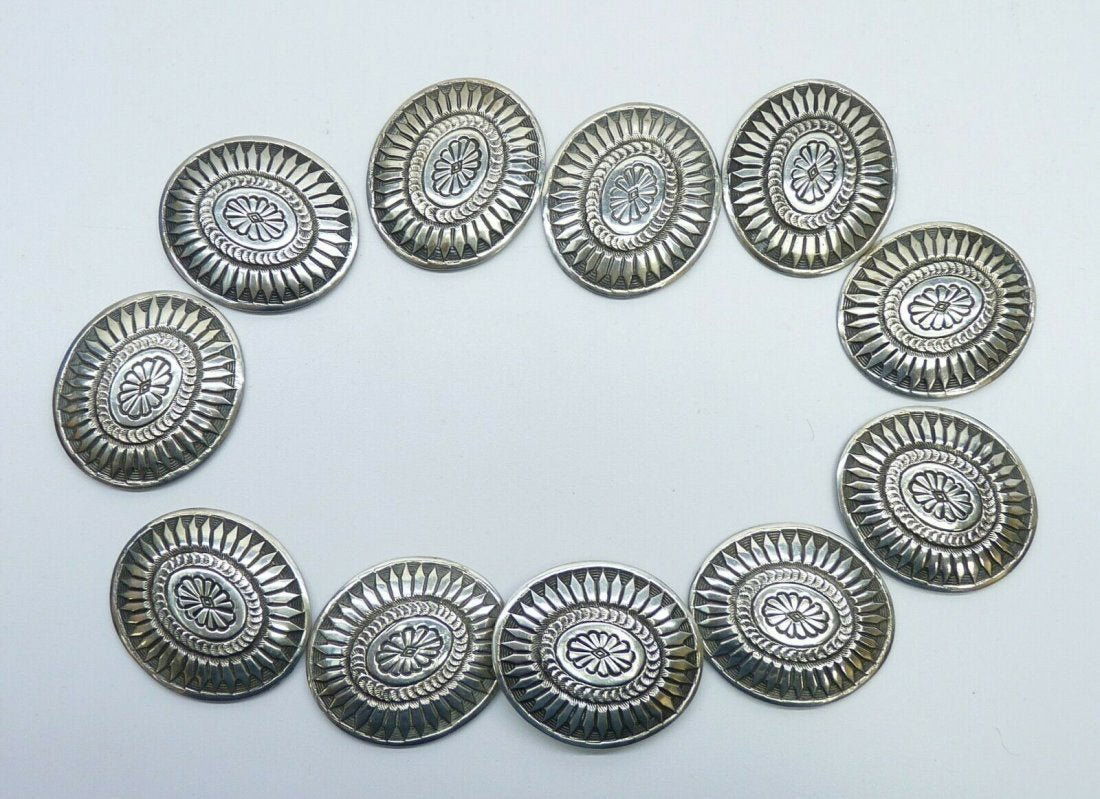 Leonard Maloney Navajo .925 Sterling Silver Concho Belt (1 of 8)