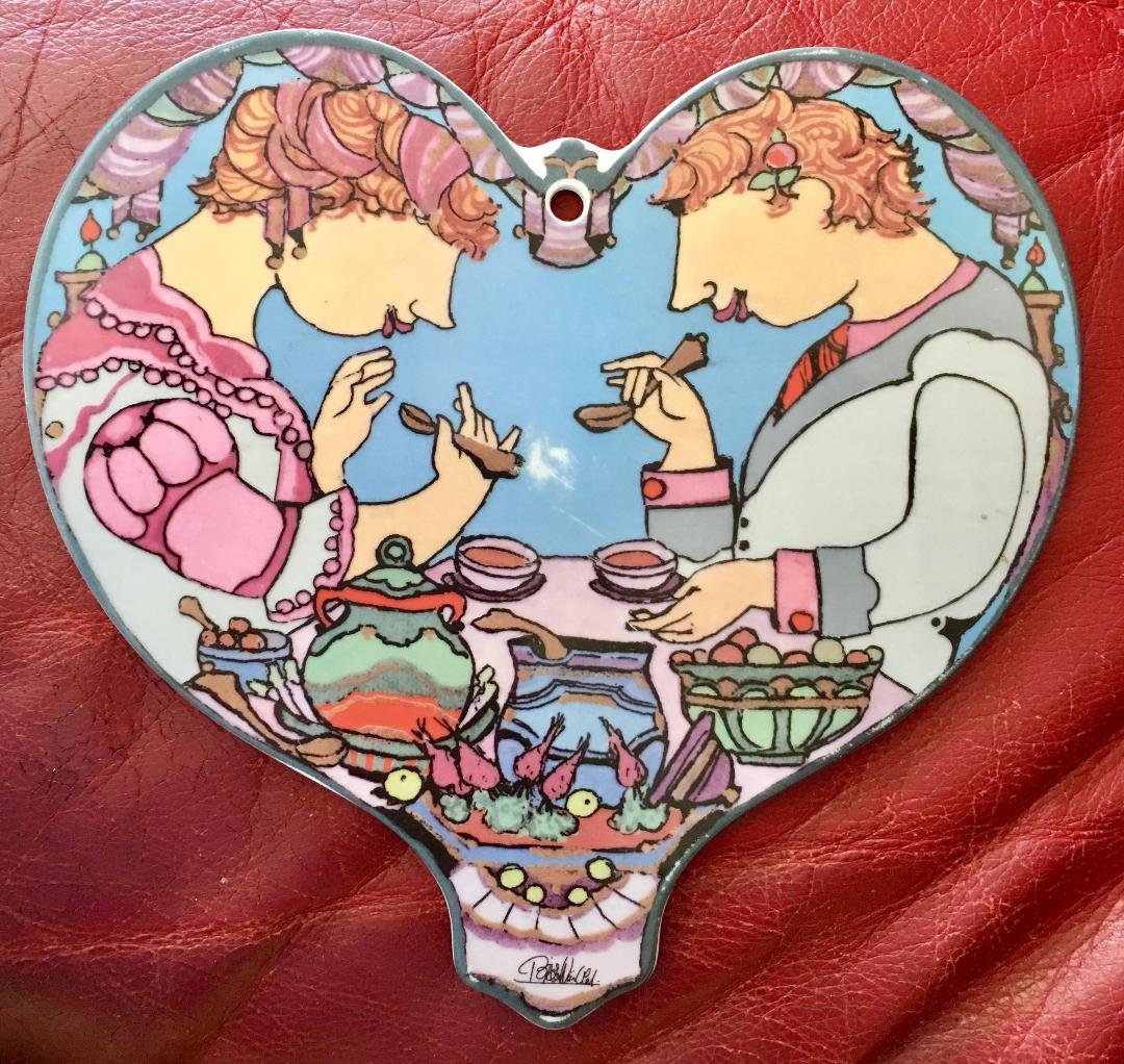 Rosenthal Bjorn Wiinblad Rare Porcelain Plaque Heart (1 of 7)