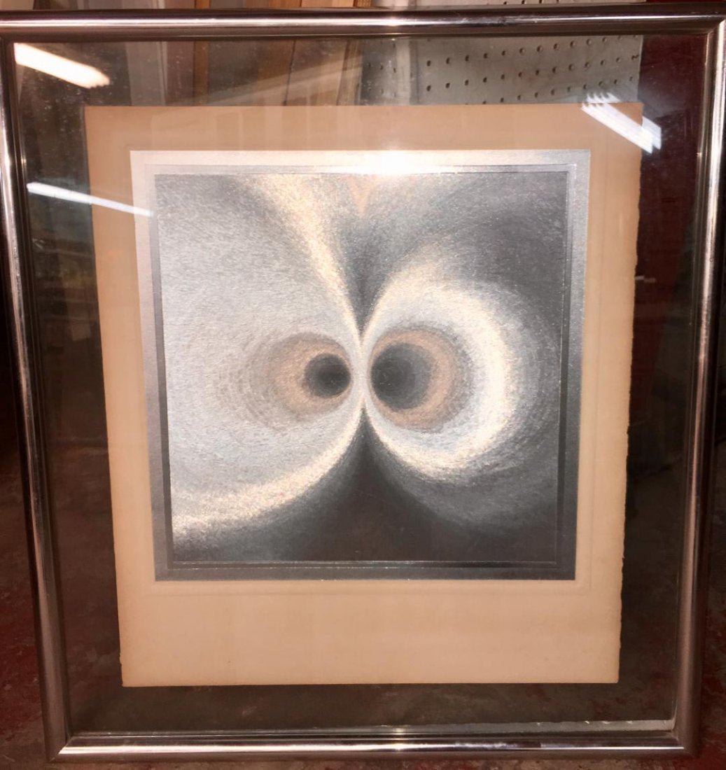 Patrick Dupre Limited Edition Silver Foil Artwork: Patrick Dupre Limited Edition 22/125 Silver Foil Contemporary Artwork Signed lower right. Measures 33" x 30" framed.