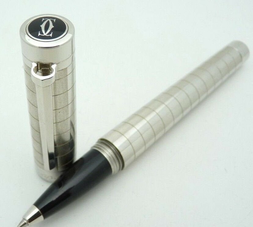 Cartier Pasha Platinum Finish Fountain Rolling Boll Pen: Cartier Pasha Platinum Finish Fountain Rolling Boll Pen. In house shipping to continental US $15.