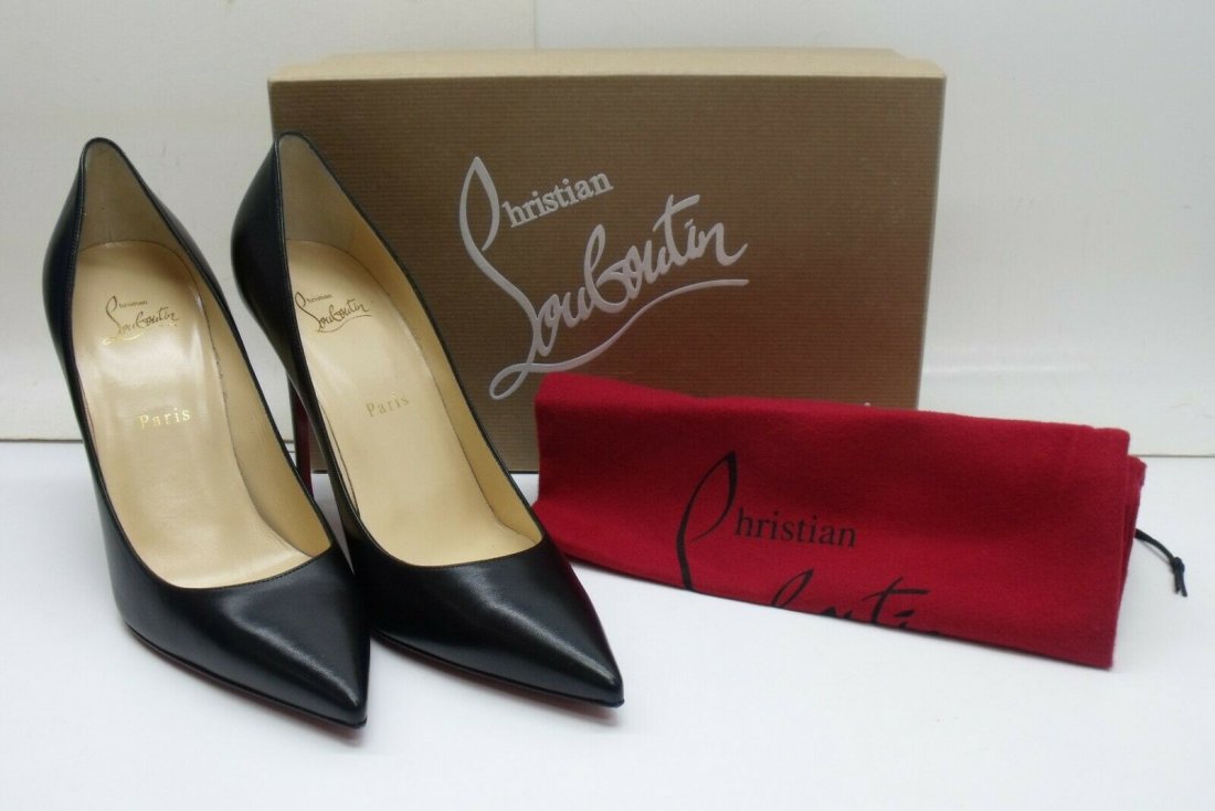 Christian Louboutin Decollete 554 Sz 40 Black Shoes: Christian Louboutin Decollete 554 Size 40 100mm Black Leather Heels. Come with box and dust bag. In house shipping to continental US $20.