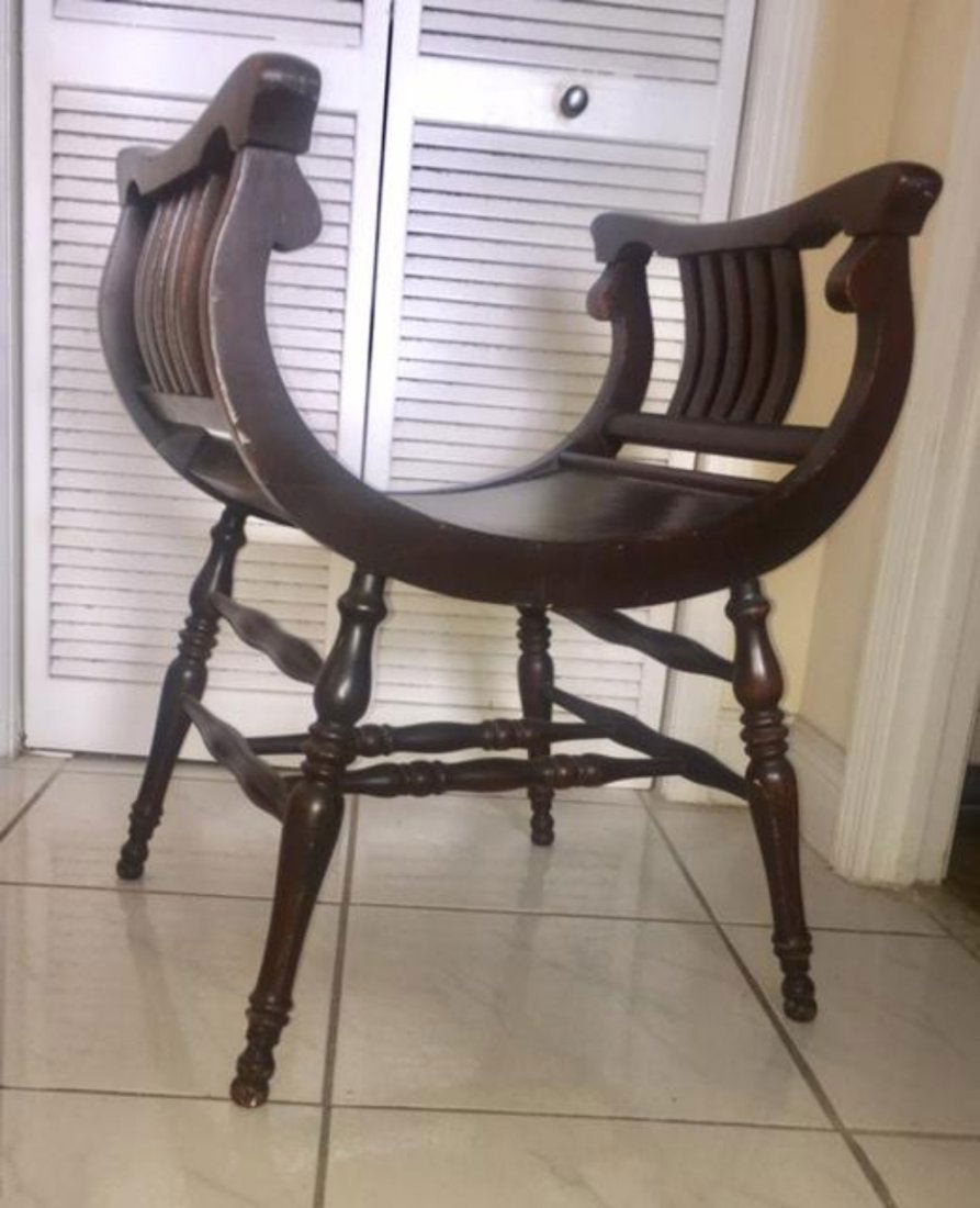 Antique American Mahogany Piano Stool Bench Chair Seat (1 of 5)