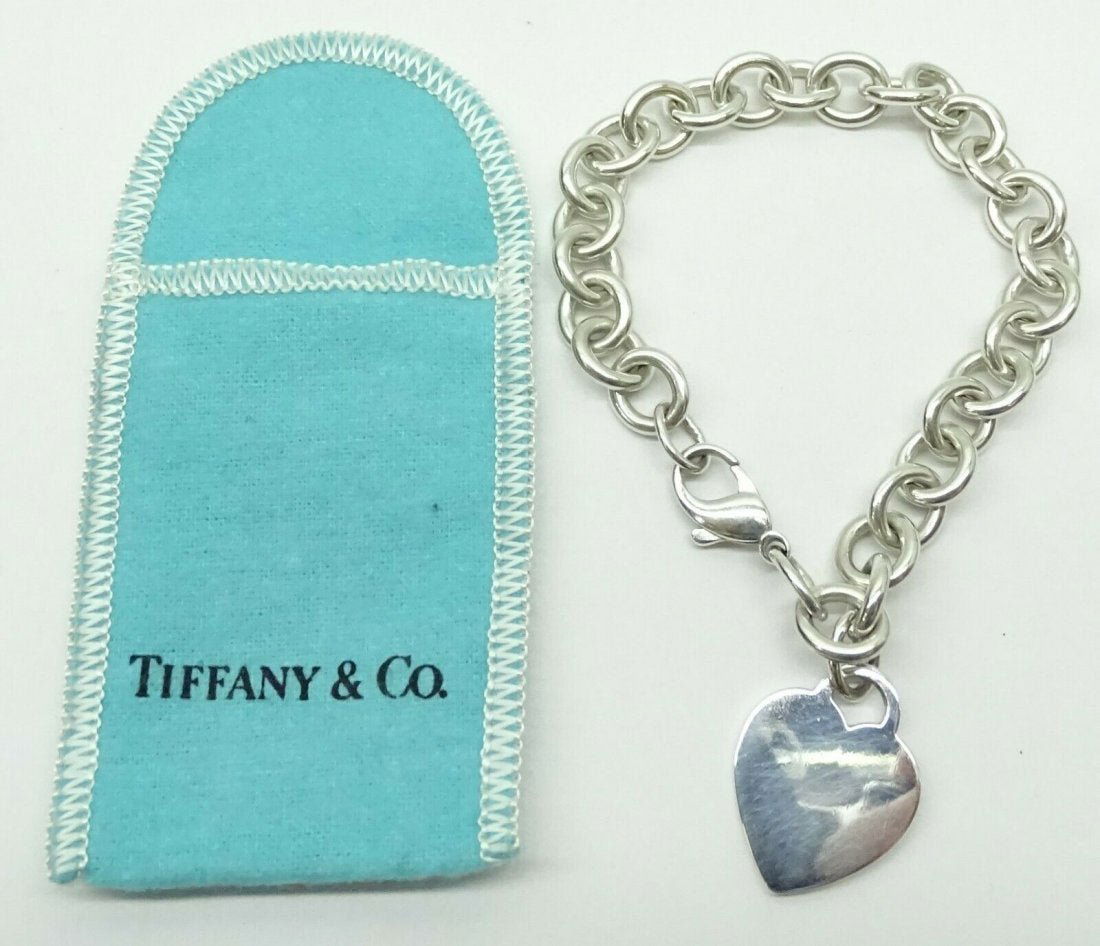 Tiffany & Co Sterling Silver 925 Heart Tag Bracelet (1 of 12)
