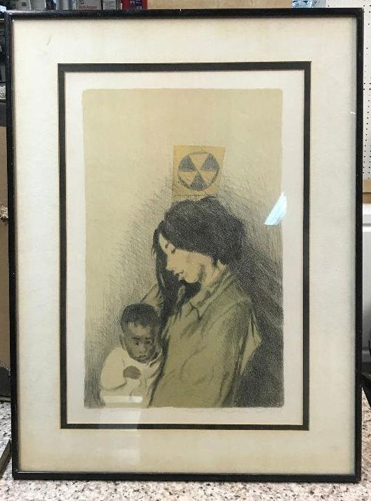Raphael Soyer (Russian American 1899-1987) Lithograph: Raphael Soyer (Russian American 1899-1987) Lithograph Mother and Child. Pencil signed lower right. Measures 24" x 18" framed. In house shipping is available, buyer pays shipping cost.