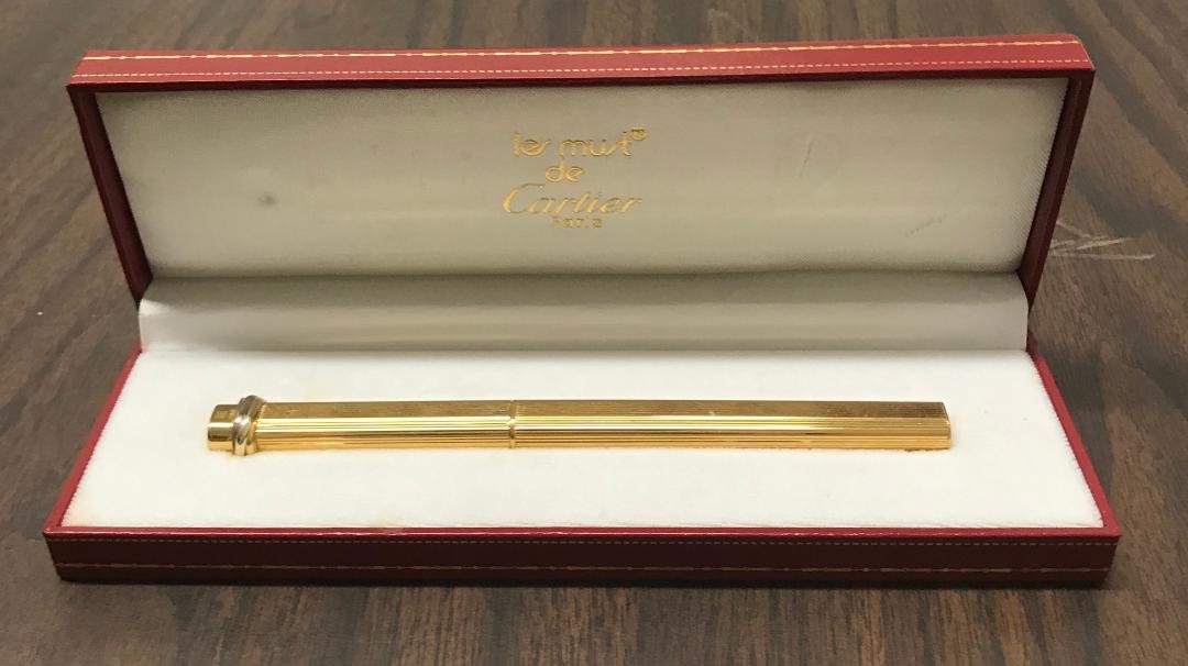 Cartier Gold Plated Pen Made in France: Cartier Gold Plated Pen Made in France. Measures 5.25"L. In house shipping is available, buyer pays shipping cost.