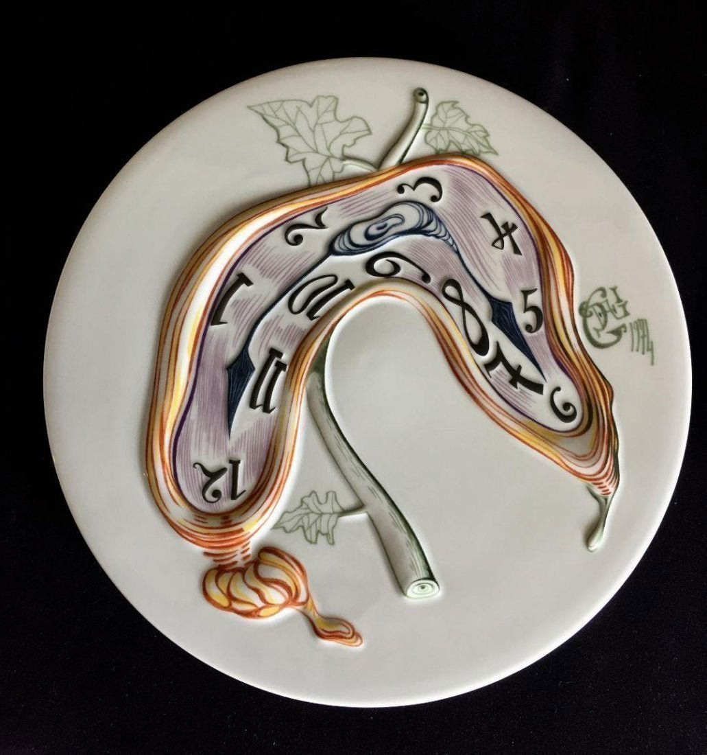 1974 Rosenthal Germany Wall Charger Salvador Dali Large: Large Limited addition Wall Charger Salvador Dali "Melted Clock" by Rosenthal Germany. Measures 14" inches dia . Heavy . With Original Box. In house shipping is available, buyer pays shipping cost.