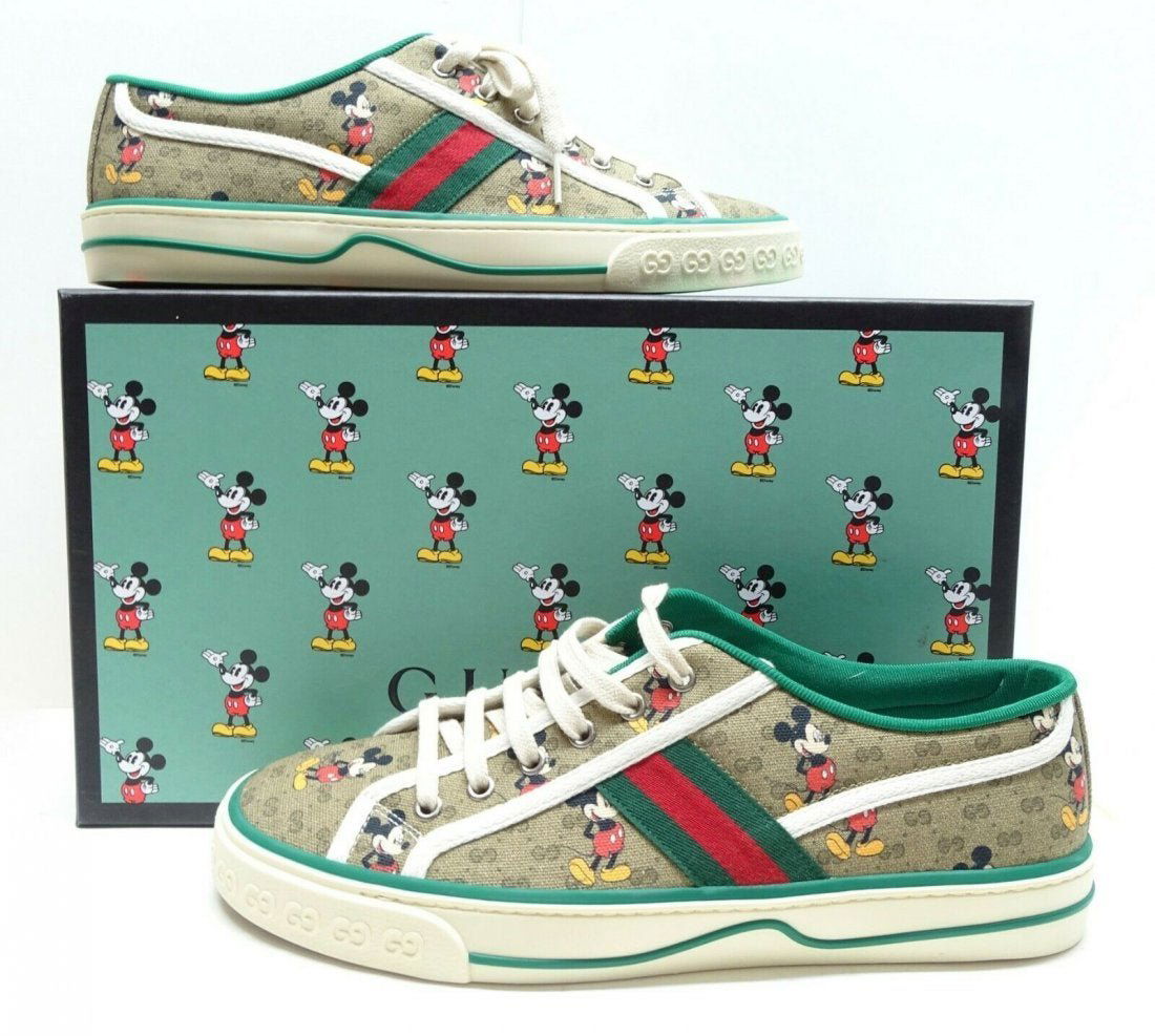 NEW Disney Gucci Tennis Mickey Mouse Sneakers US Sz 9: NEW Disney Gucci Tennis 1977 Mickey Mouse Sneakers US Size 9. In house shipping is available, buyer pays shipping cost.