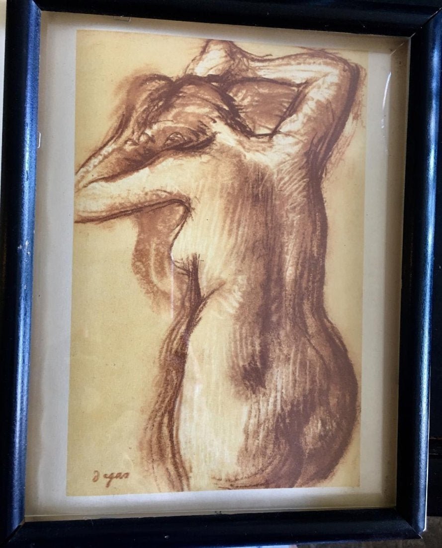 Vintage Edgar Degas Nude Print: Vintage Edgar Degas Nude Print , measures 11" by 8" inches.