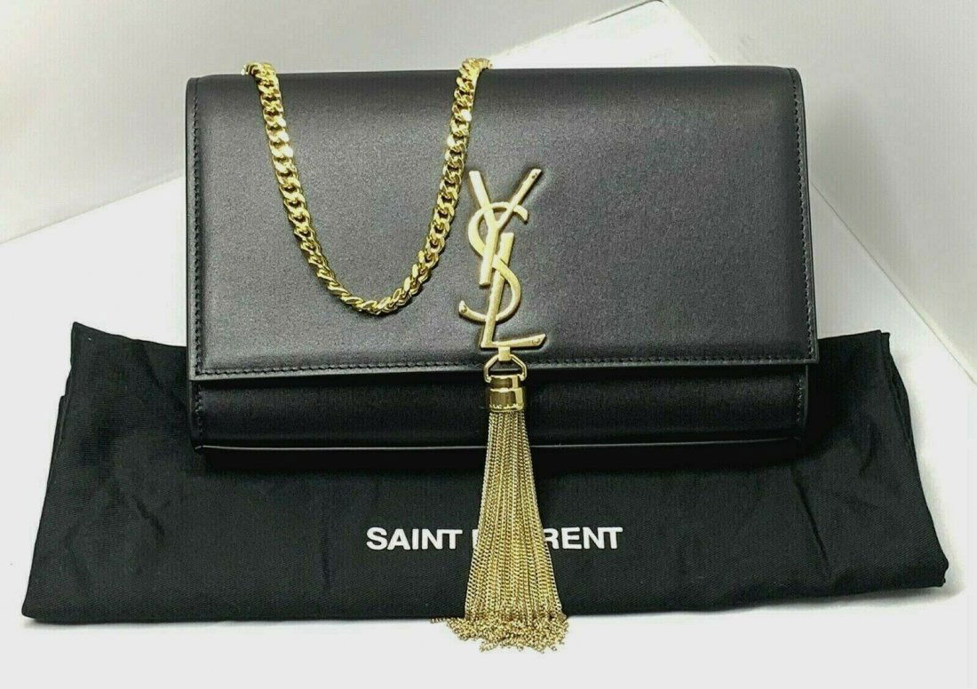 Saint Laurent Kate Medium Black Calfskin Clutch Bag (1 of 11)
