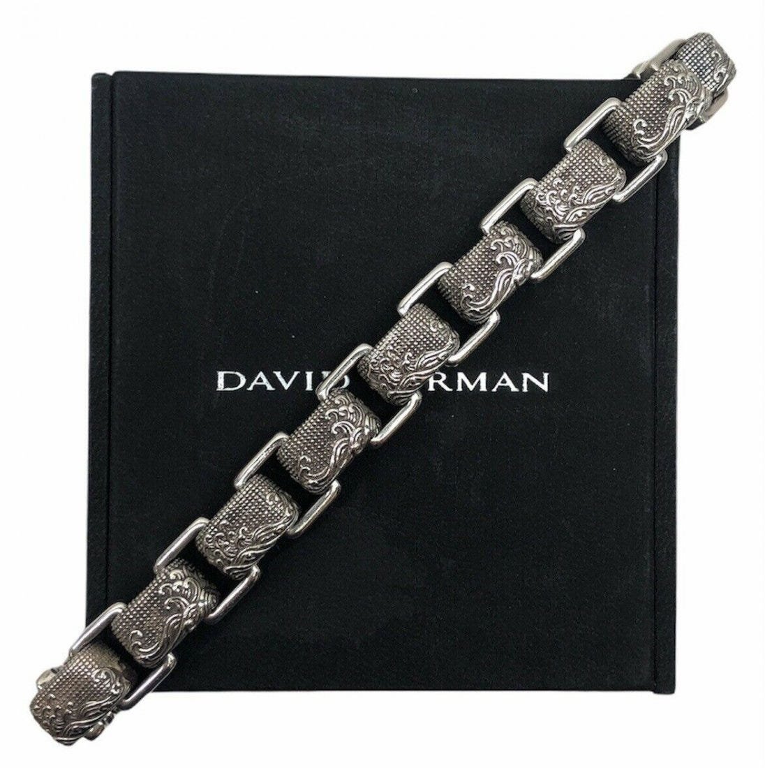 Mens DAVID YURMAN Sterling Silver  Waves Link Bracelet (1 of 10)