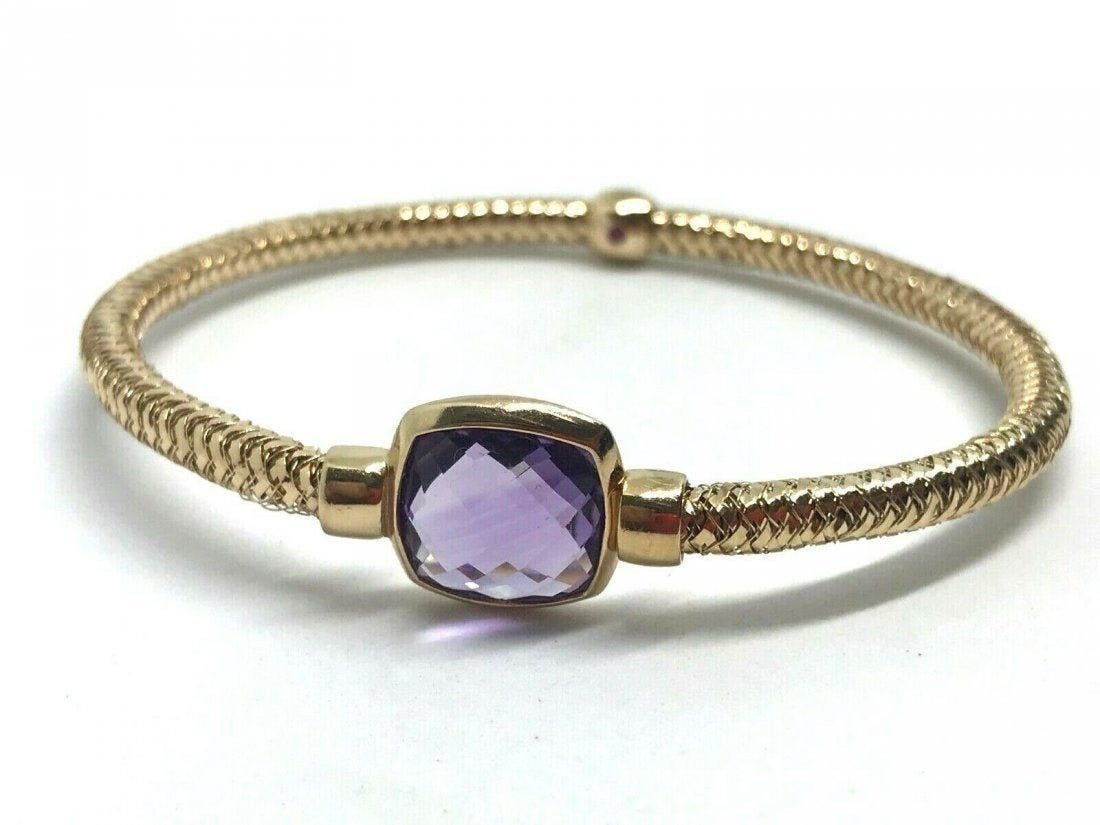 Roberto Coin Primavera Amethyst 18k Gold Bracelet (1 of 9)