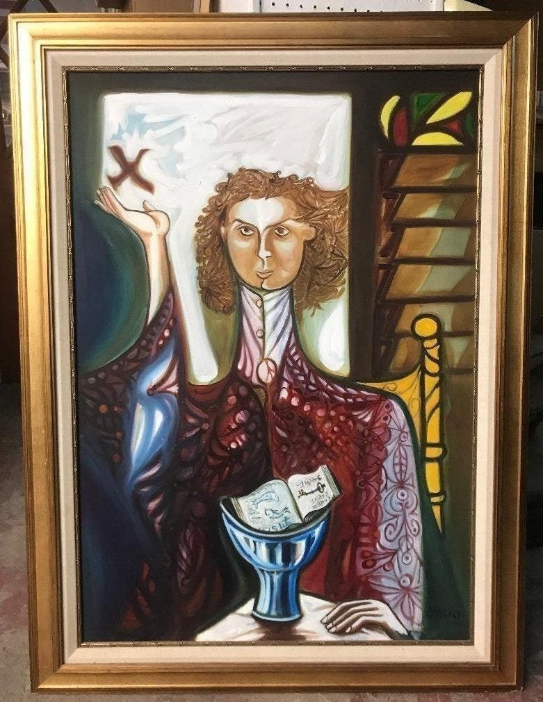 Arcadio Cancio (Cuban, b.1940) Oil on Canvas: Arcadio Cancio (Cuban, b.1940) Oil Painting on Canvas signed and dated 1994 lower right. Measures 47" x 35" framed.