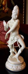 Rare R. Forster Rosenthal Javanese Dancer Figurine: Antique porcelain figurine of a Javanese Temple Dancer designed by Richard Förster (German, 1873-1956) for Rosenthal Bavaria in early 1920s, few years later he started working for Allach porcelain fa