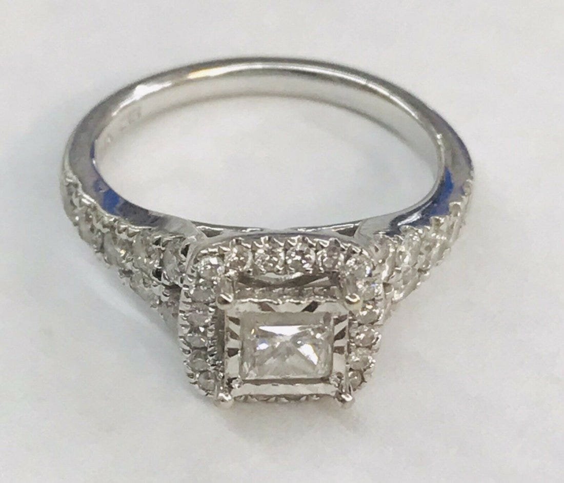 ZEI 14K white gold 2.08CT diamond cluster cocktail ring (1 of 6)