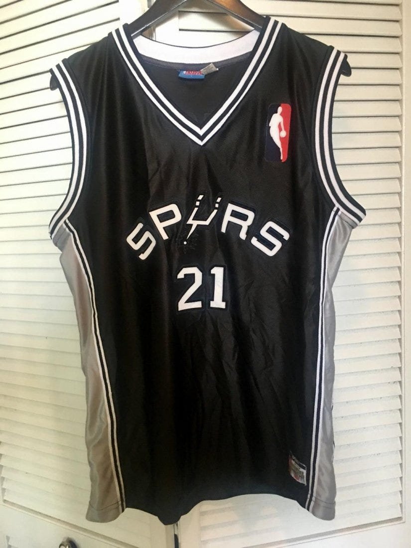 NBA TIM Duncan 21 San Antonio Spurs Shooting Shirt L: NBA TIM Duncan 21 San Antonio Spurs Shooting Shirt Large . In excellent condition. In house shipping to continental US $10.