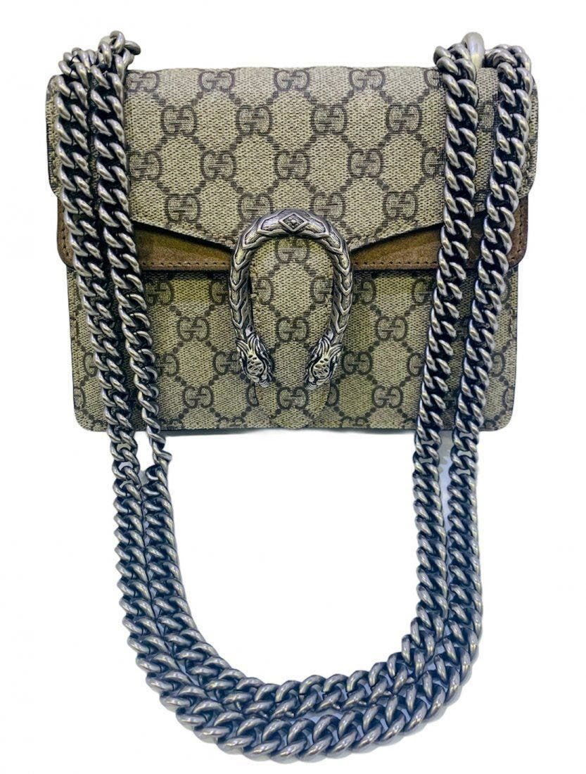 Gucci Dionysus Monogram Mini Hibiscus Brown Supreme Bag (1 of 12)