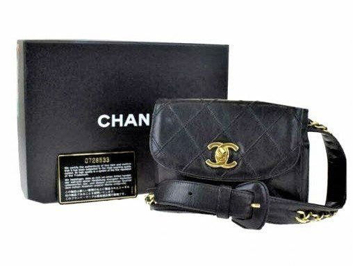 Trendy Chanel Bicolore Waist Bum Bag Purse Pouch Black (1 of 10)