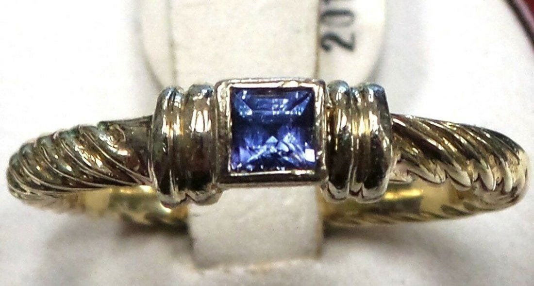 David Yurman Amethyst 14K Gold Stack Eternity Ring (1 of 4)