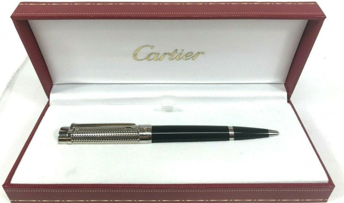 Cartier Pasha de Cartier Platinum Finish Ballpoint Pen (1 of 8)