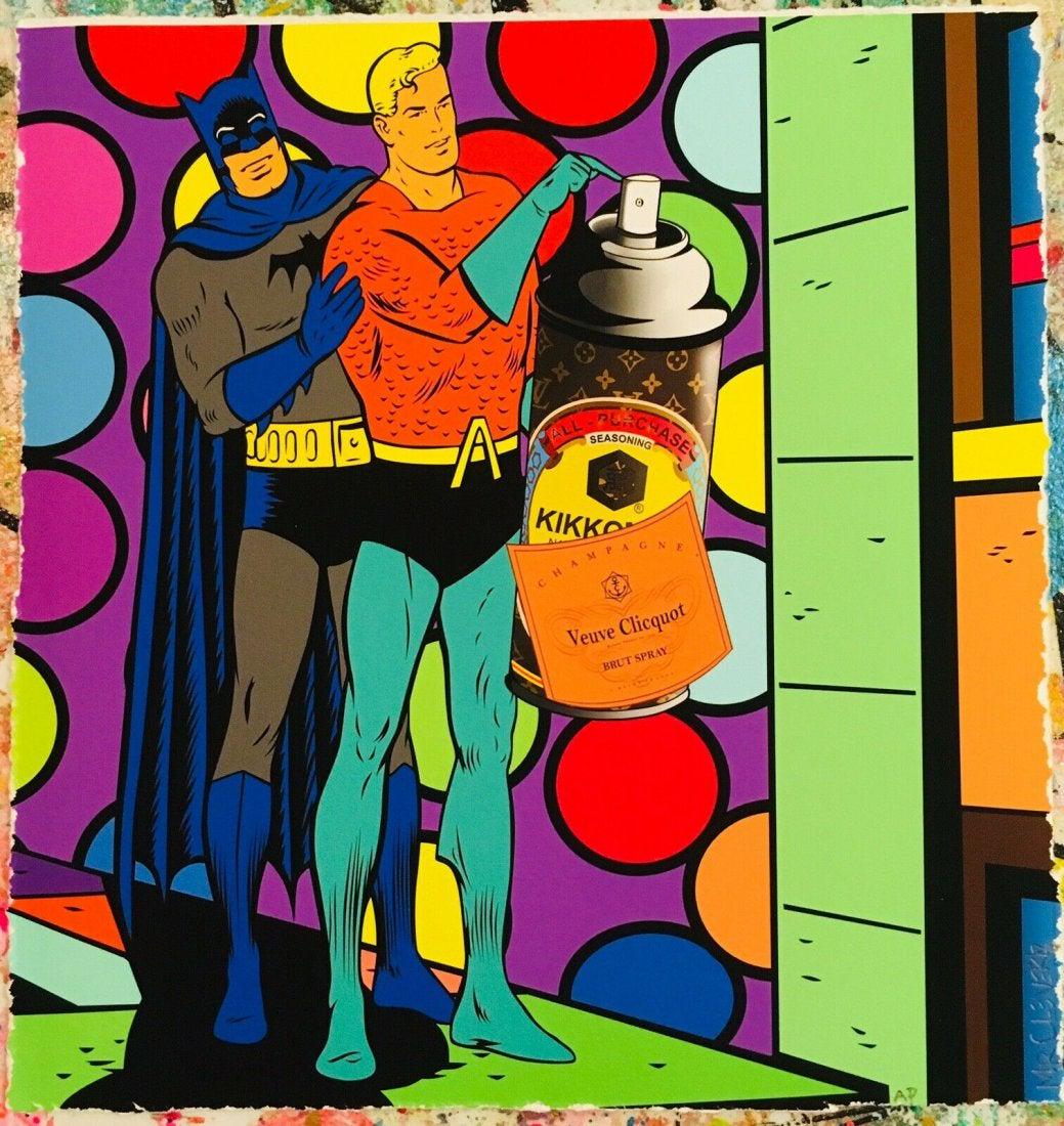 Mr Clever Art BATMAN AQUAMAN street art graffiti print (1 of 3)