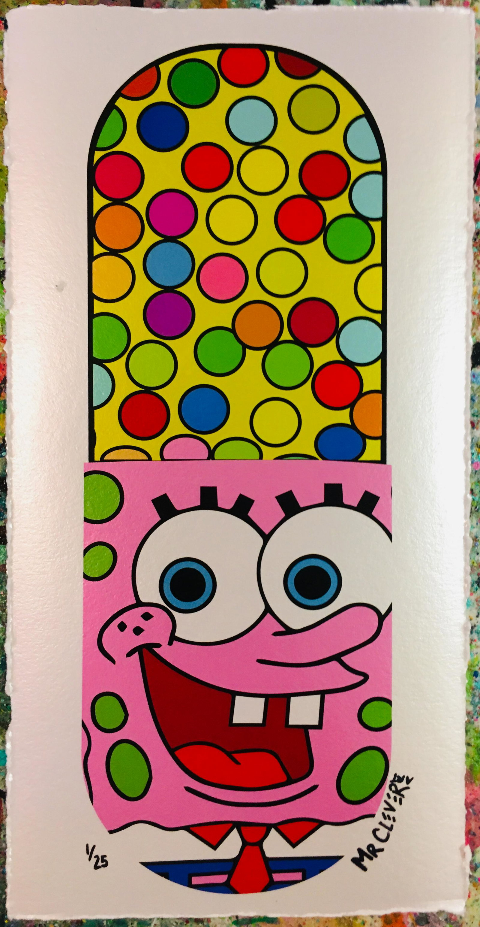 Mr Clever Art SPONGE PILL PINK Metallic spongebob print (1 of 6)