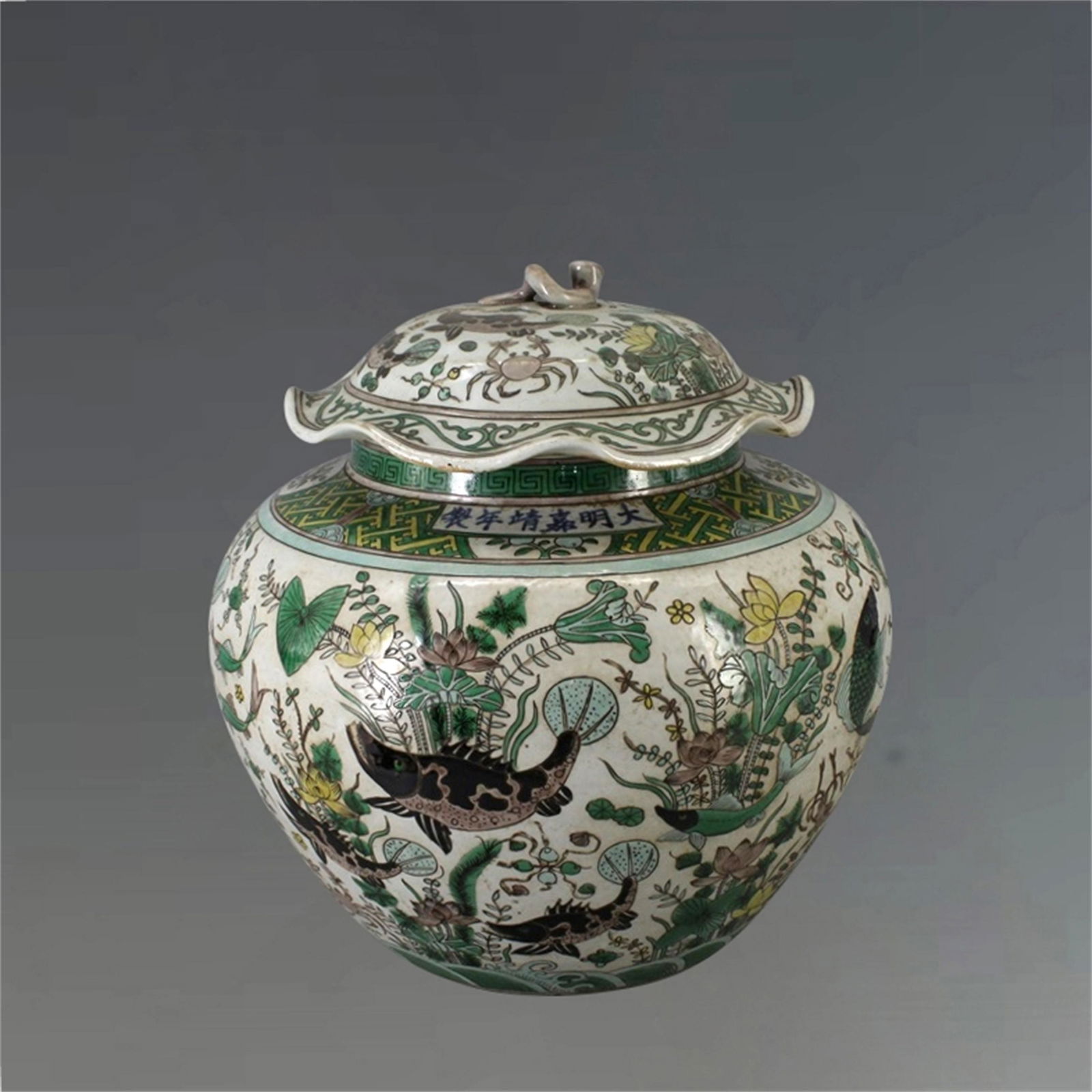 A Chinese San-Cai Glazed Porcelain Jar with Cover (1 of 11)